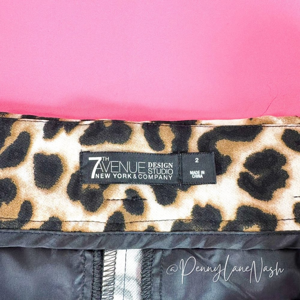 7th Avenue New York & Company Leopard Velvet Pants - Picture 5 of 11